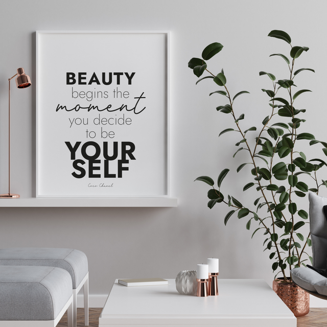 BE YOURSELF A3 Poster - Zitat Coco Chanel