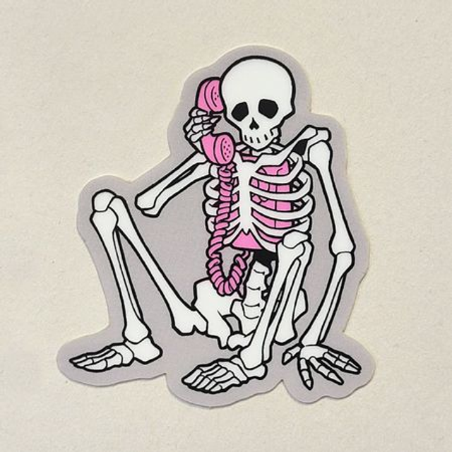 Skeleton glow in the dark sticker