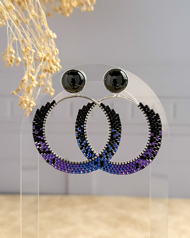 Voie Lactée - Boucles d'oreilles tissées main