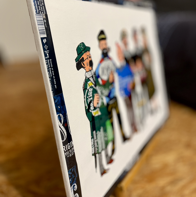 Tableau Tintin et sa bande 40x50 cm