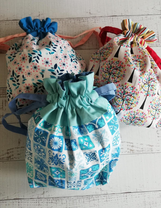 Reusable Eco-friendly Drawstring Gift Bags - Large Two Tone