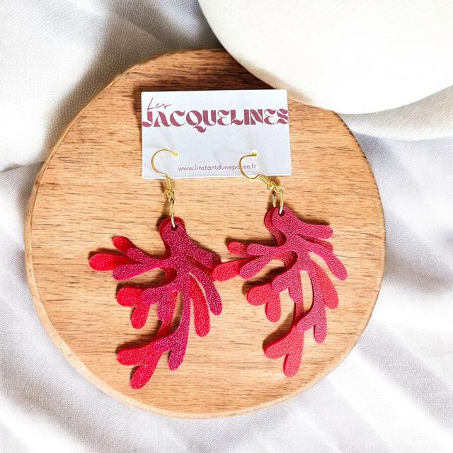 Boucles d’oreilles "Corail Rouge"