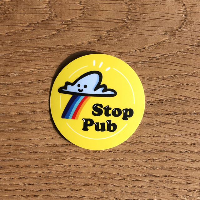 Sticker &quot;stop pub&quot; rainbow cloud - Housewarming gift - accessoire boîte aux lettres