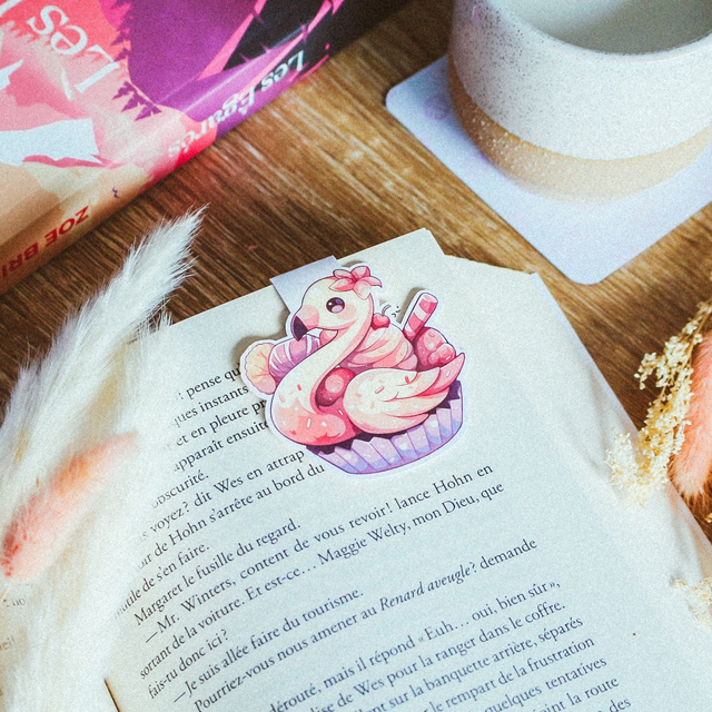 03 - Marque-Pages Magnétique - Flamant Cupcake