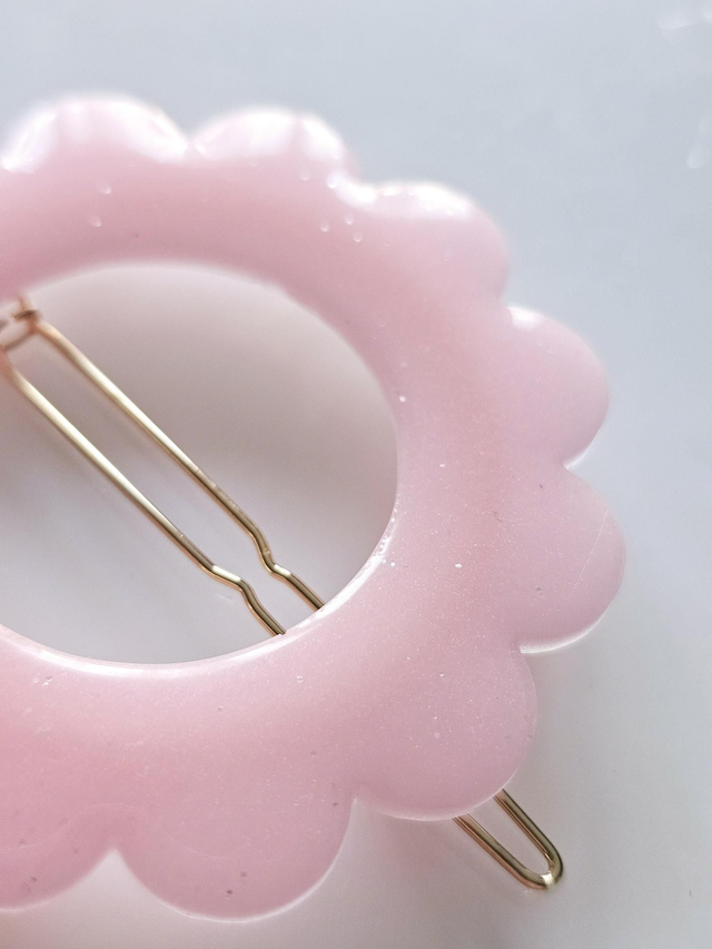 BARRETTE FLEUR rose bonbon