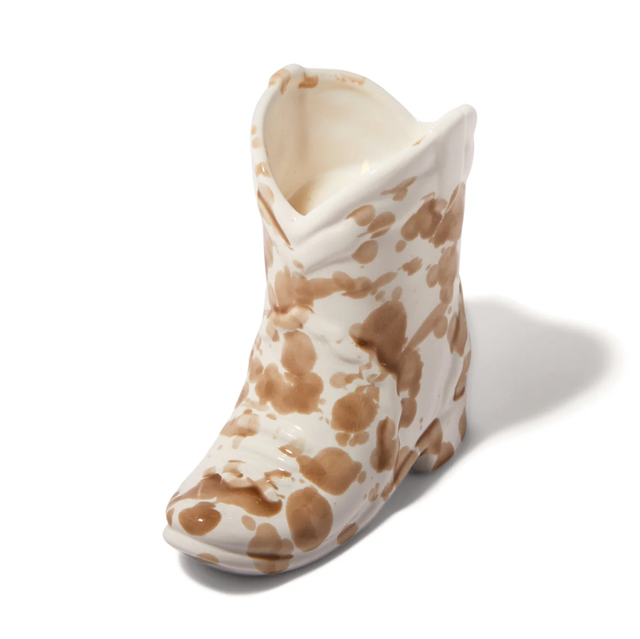 Cowboy boot candle DESSERT PEACH