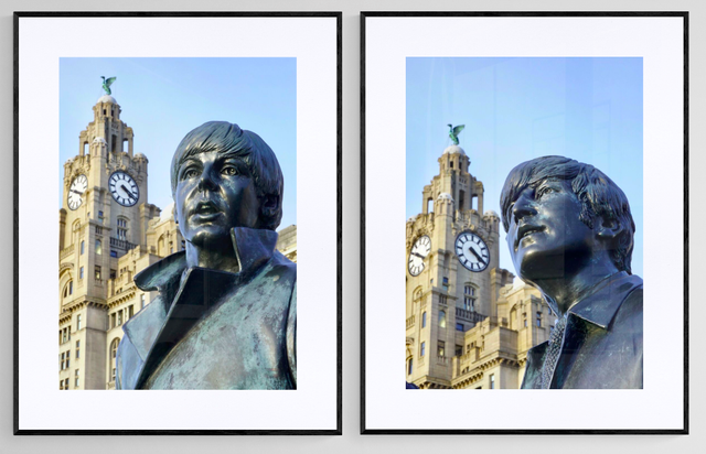 Paul McCartney Statue at The Liver Building - Print