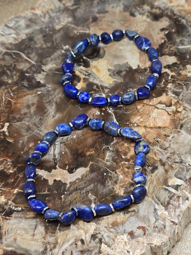 Bracelet Lapis lazuli mini pierres roulées 