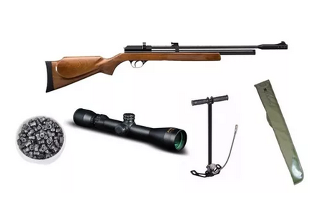 Pack Rifle Pcp Pr900 Caceria + Mira + Funda+ Bombim Postones