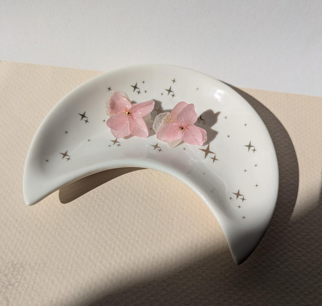 Pendientes de botón de hortensia 