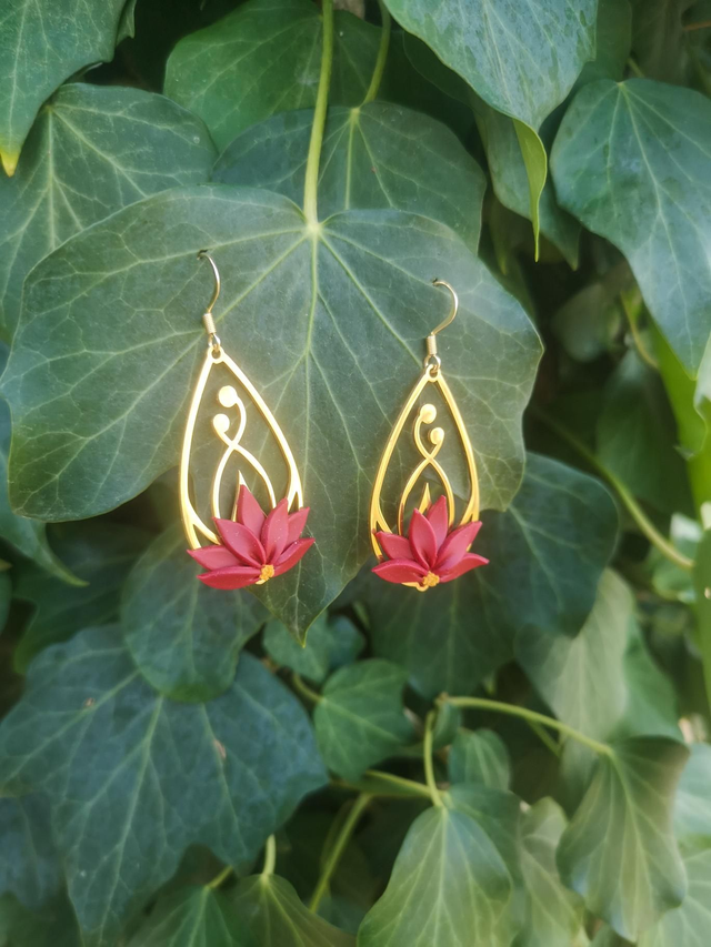 Collection Florale Pétale Pourpre - Boucles d'oreilles Flavia