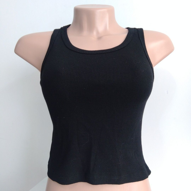 Regata em malha Canelada Preta