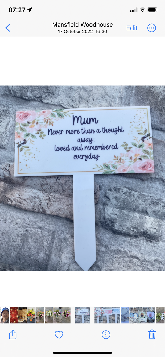 Never more than a thought away grave marker 
