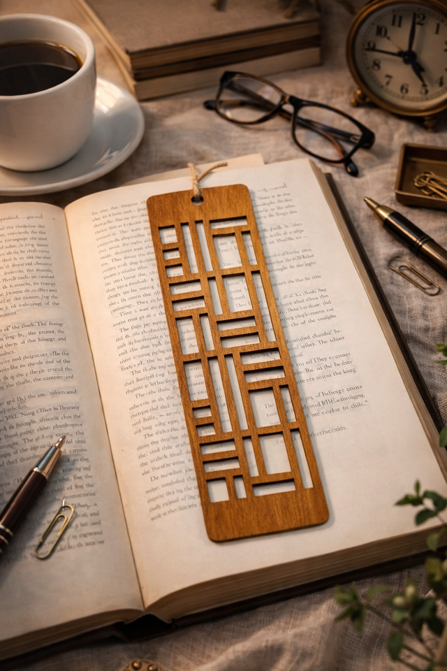 Marque-page décoratif en bois – Découpe laser