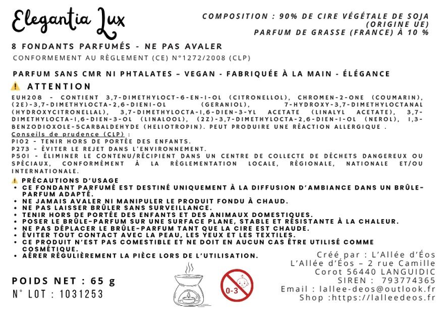 Fondants parfumés Elegantia Lux - Parfum élégance