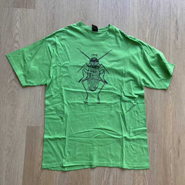 Stussy T-Shirt Green Cockroach Size XL - PRE-OWNED