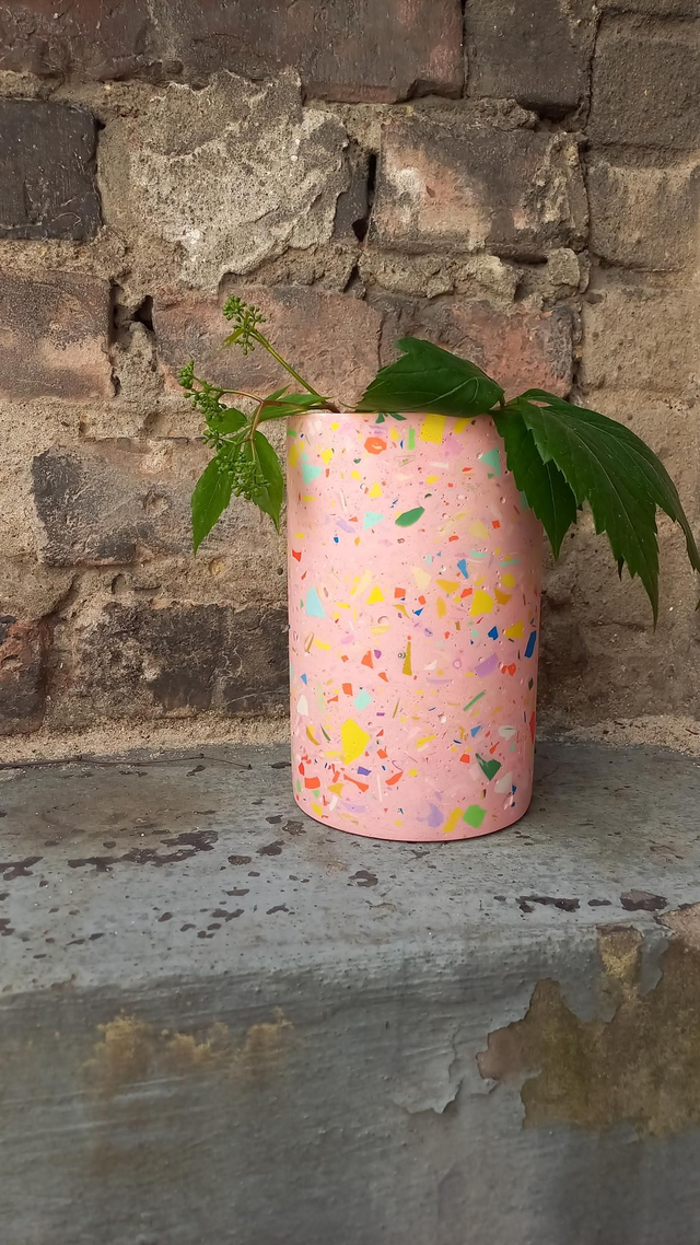 Wazon na kwiaty i bukiety, jasnorózowy, lastryko