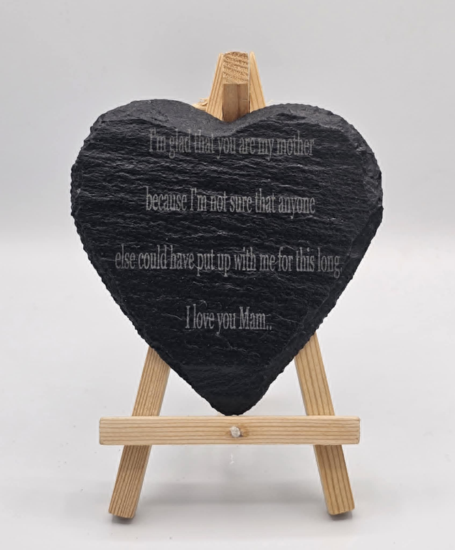 0006.  Heart shaped Mothers Day Slate Coaster