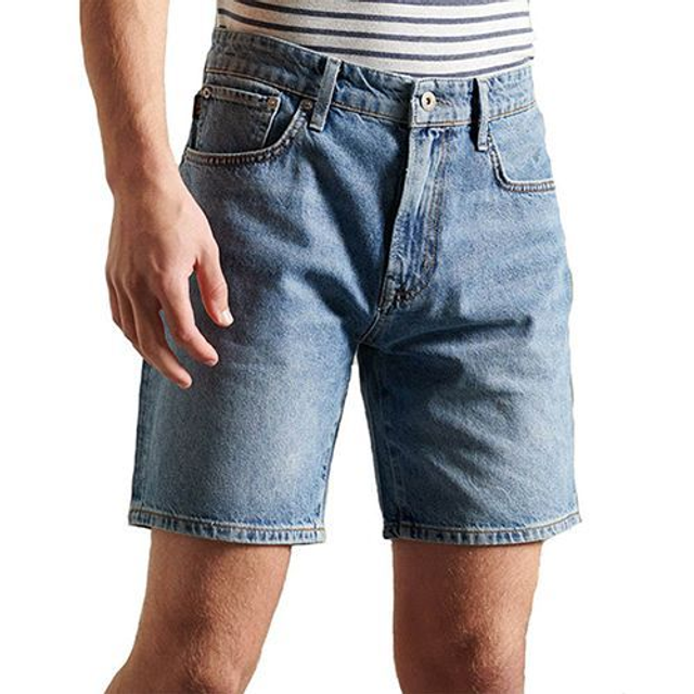 586525412 - SUPERDRY bermuda uomo in jeans 5 tasche colore cUsed