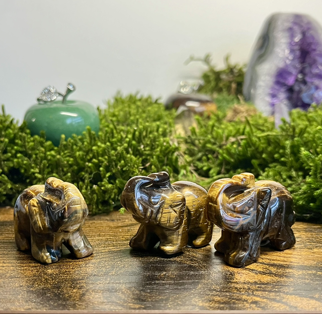 Éléphant en Œil de Tigre