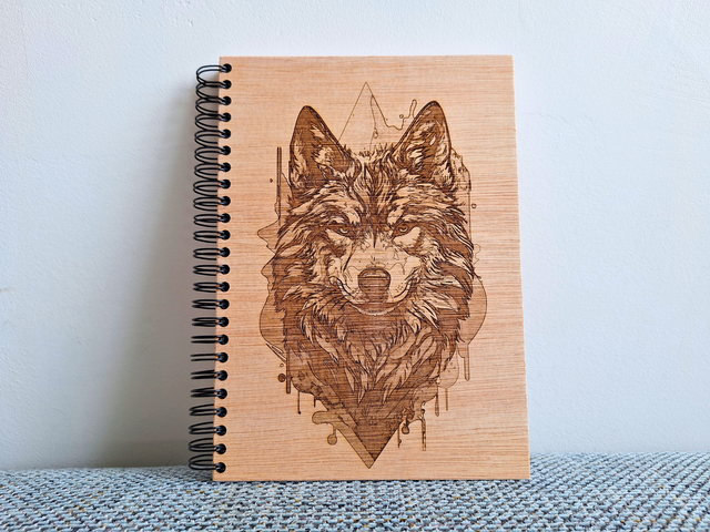 CARNET EN BOIS - LOUP #1