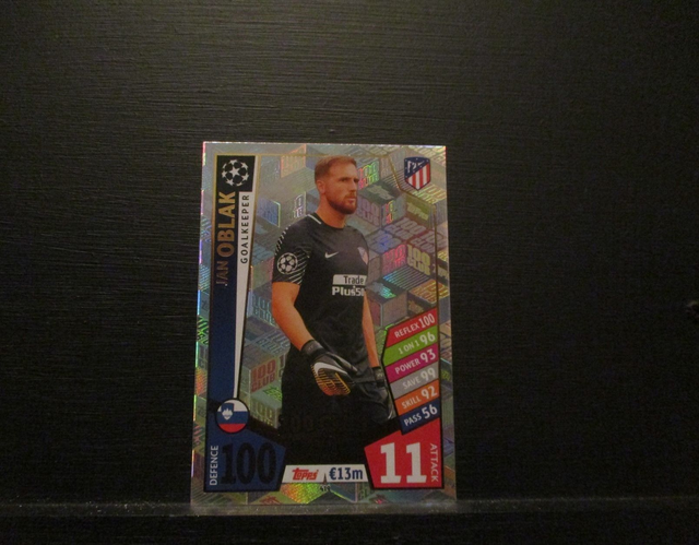 Jan Oblak - UEFA Champions League Match Attax 2017/18 Original Trading Card #419