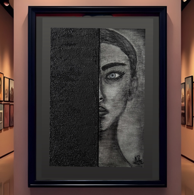 Mirada. 50x40 Yeso, Cemento, Acrilico 