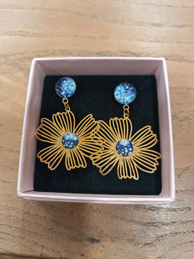 Boucles d'oreille grande fleur