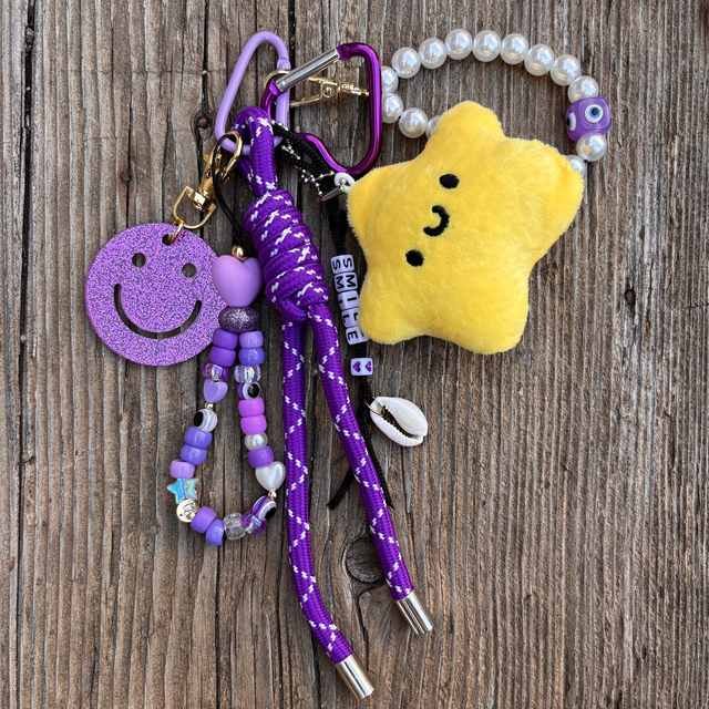 Grigri de Sac Big Smiley violet SMILE