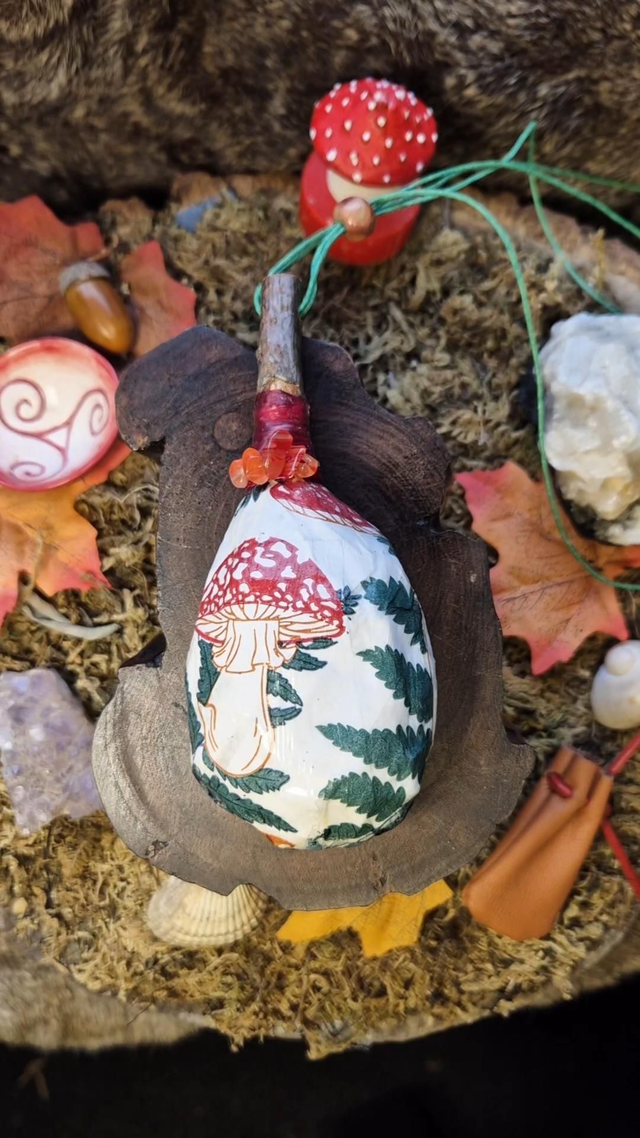 Shroomy Shamanic Necklace Rattle 