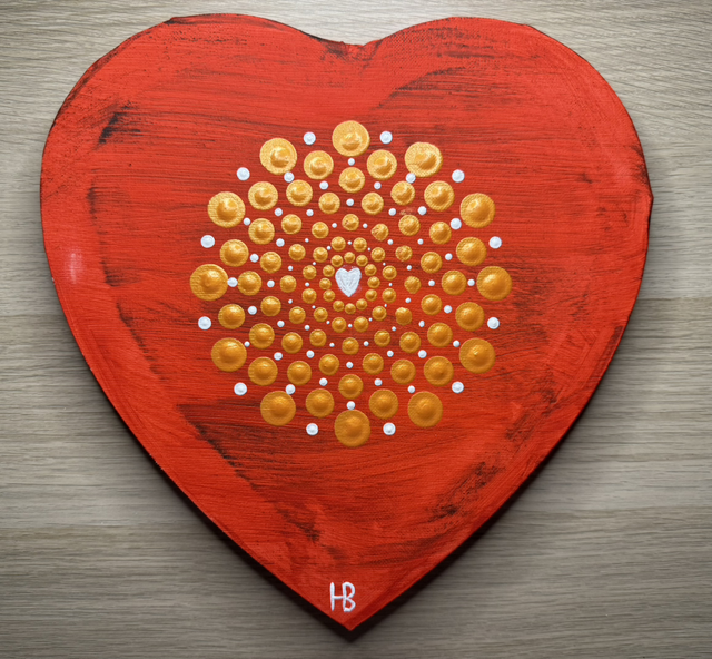 Bőségtől áradó szívalakú mandala