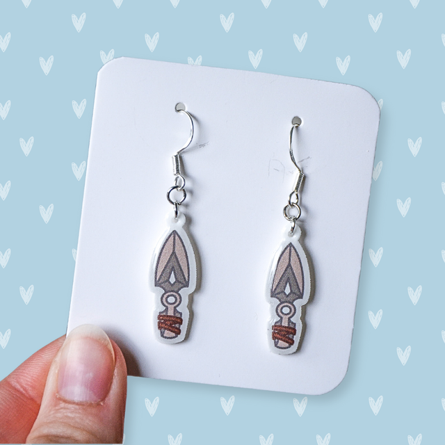 Jett knife dangle earrings