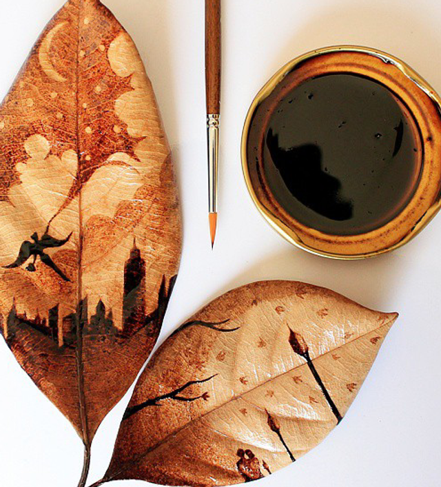 L'aquarelle avec du vin et du café