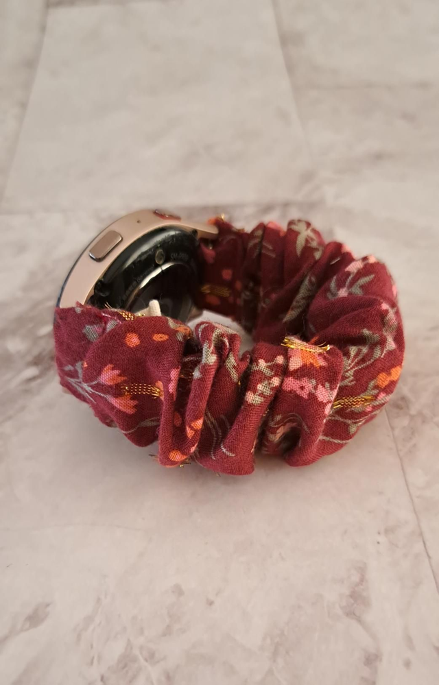 Bracelet chouchou pour montre fleuri vigne