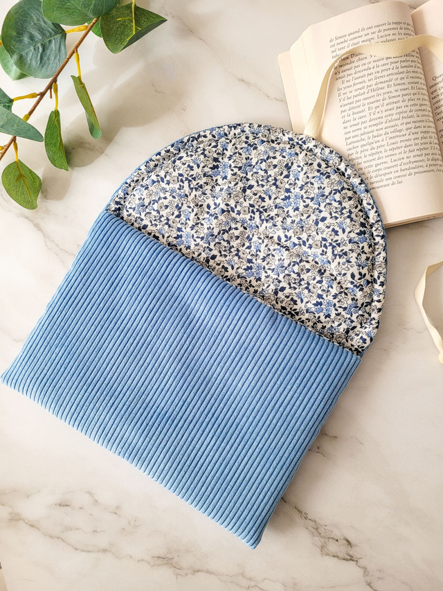 Pochette à livre Romy Velours bleu doux