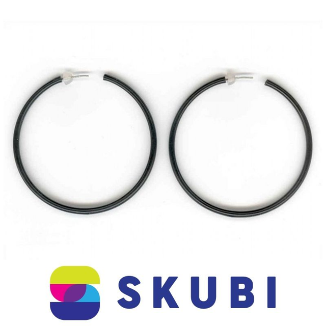 RETRO NÁUŠNICE PLASTOVÉ - KRUHY - 6.5 CM (č. 81)