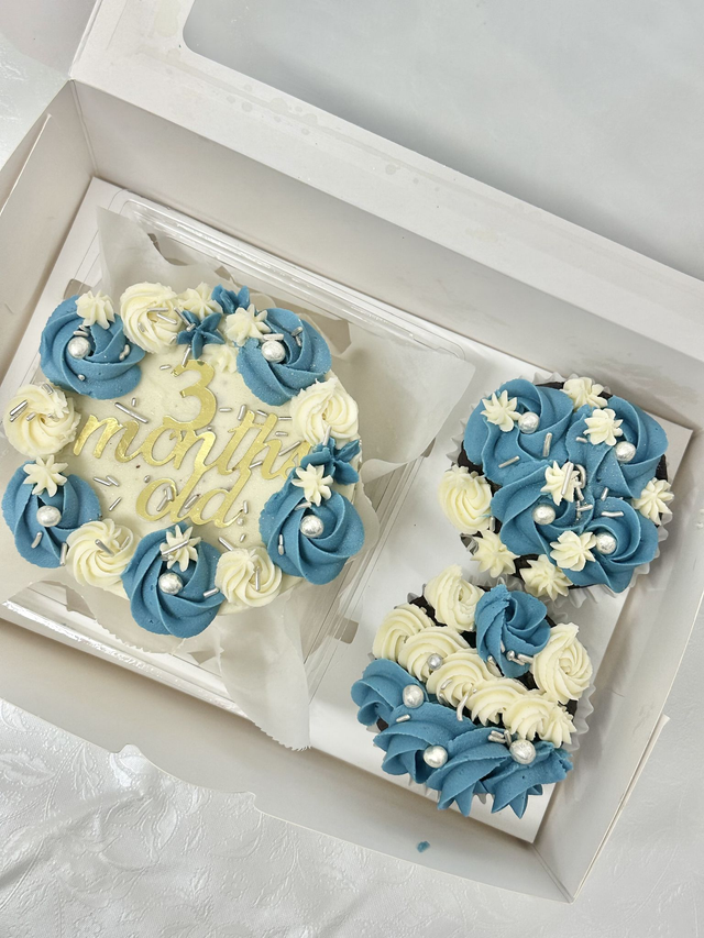 Blue Baby Bento Cake & Cupcakes