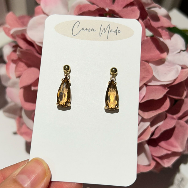 Amber Teardrop Drop Earrings