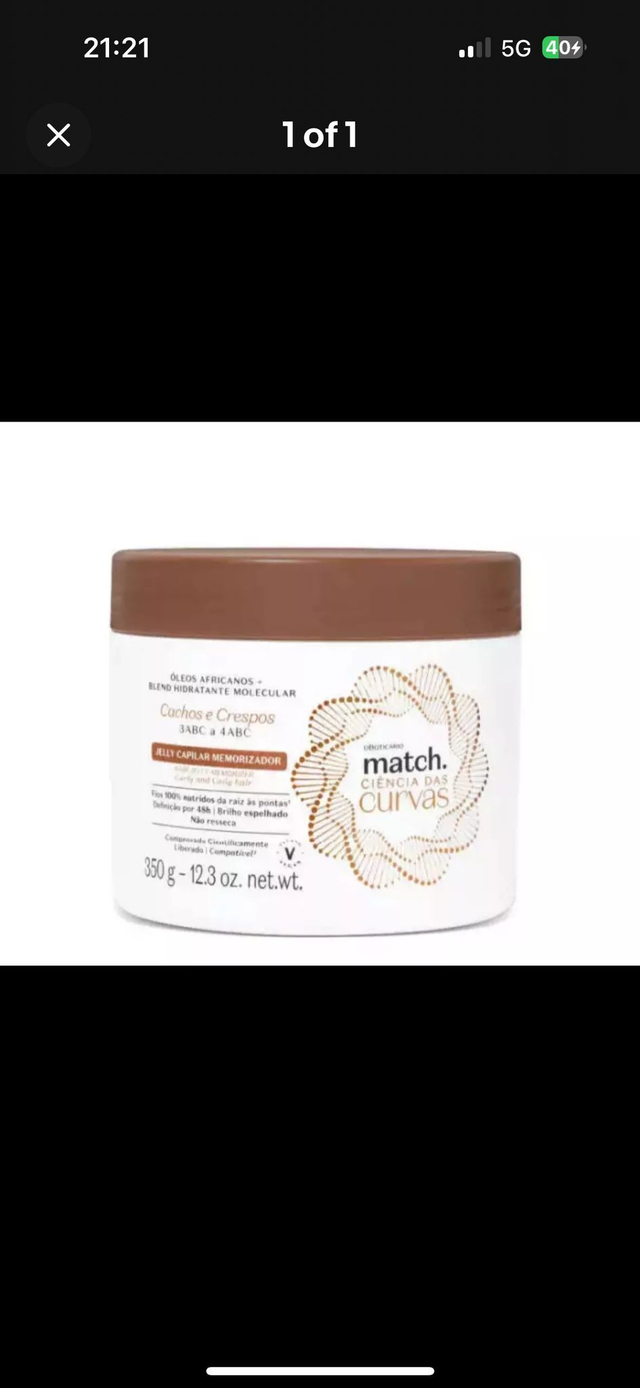 Jelly Capilar Memorizador Match Ciência das Curvas, 350g O Boticário