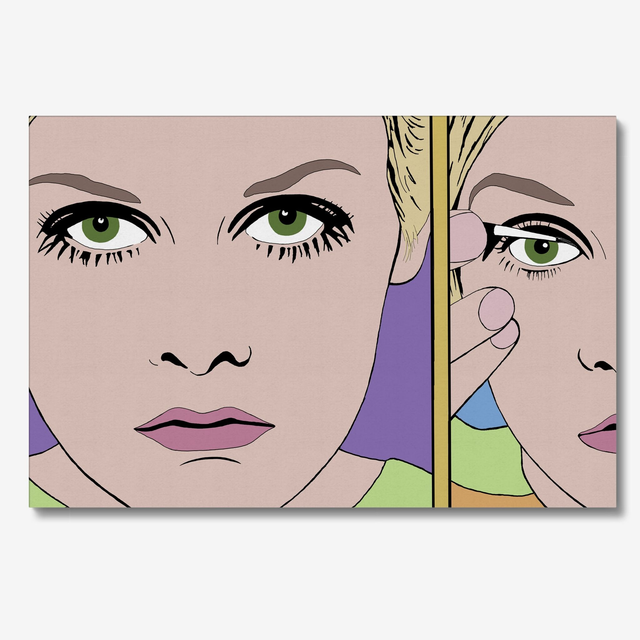 Canvas Wall Art, Supermodel Twiggy, Large Scale Graphical Colourful Artwork, Four Sizes, Part 2 of a Set of 3