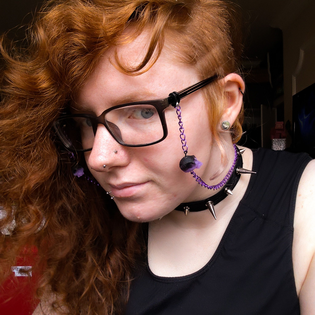 Purple - Skull Purple and Black - Glasses Chain  [GCH-ALT-PU-SKPUB]