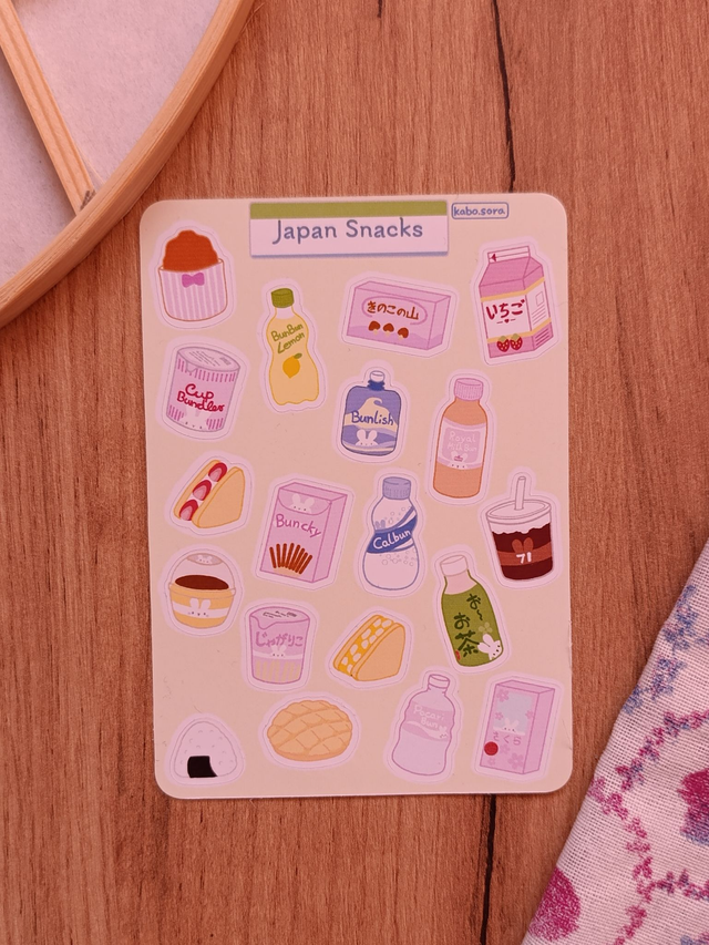 Japanische Snacks Stickersheet