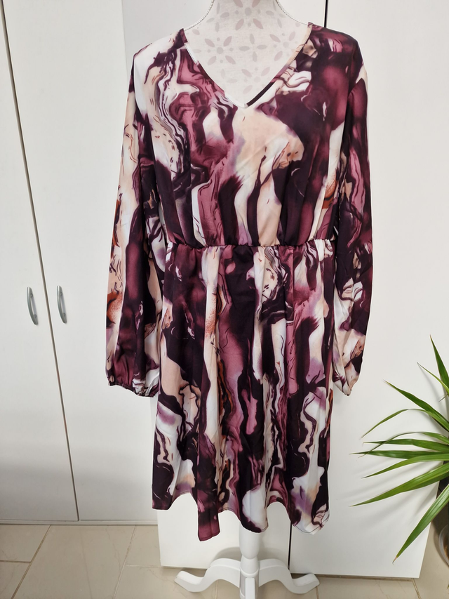 Robe Marbrée Violet Crème Taille 2XL (48)