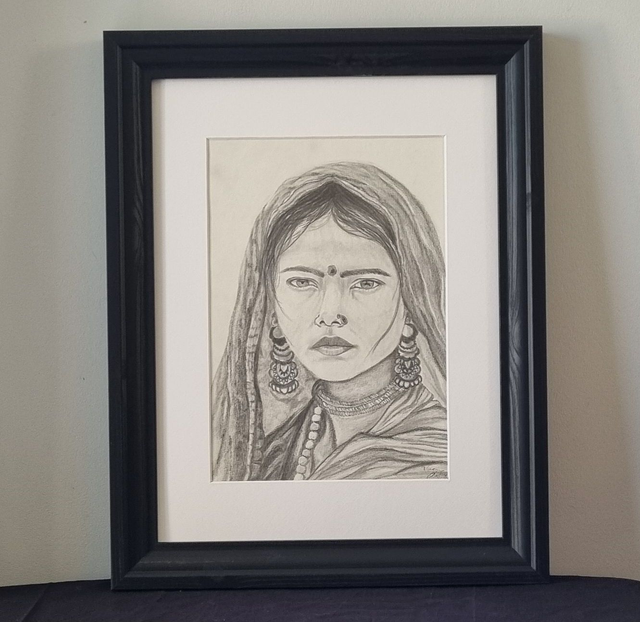 Indienne - Œuvre originale encadré