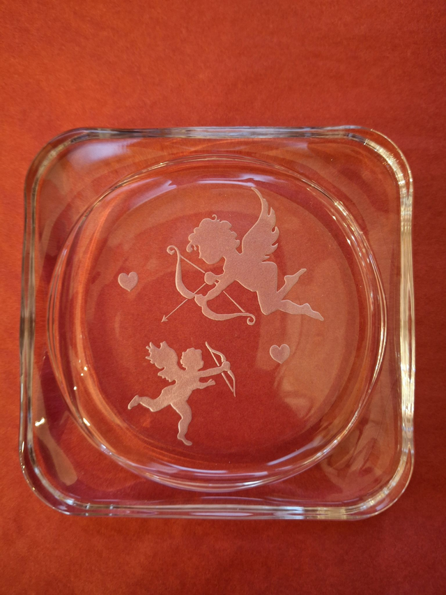 Vide poche verre Deux Anges