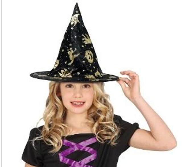 HALLOWEEN ,  13063 CAPPELLO NERO STREGA PER BAMBINI