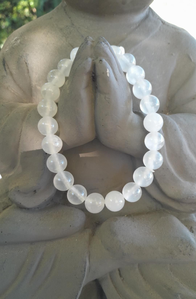 Bracelet Sélénite chauffée rose