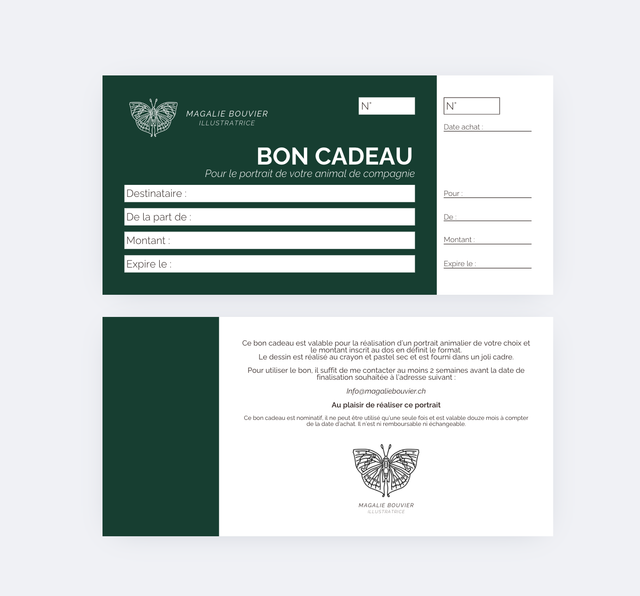 Bon cadeau - portrait animaux