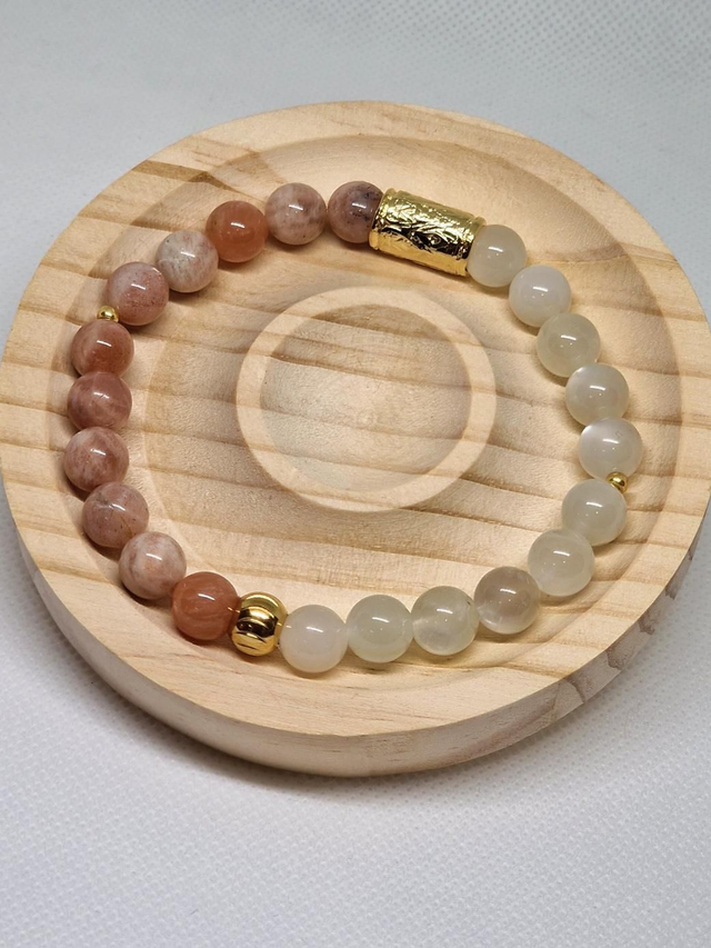 Bracelet Pierre de lune multicolore en 0,8 cm