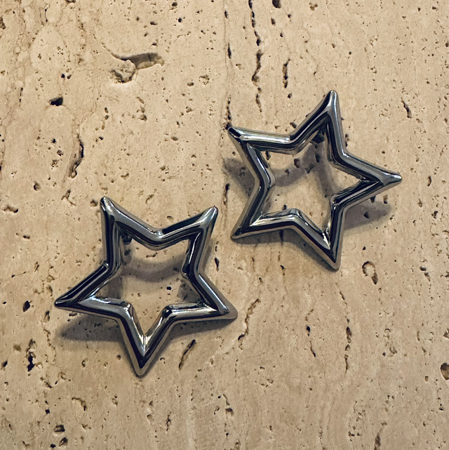 Oorbellen ster zilver